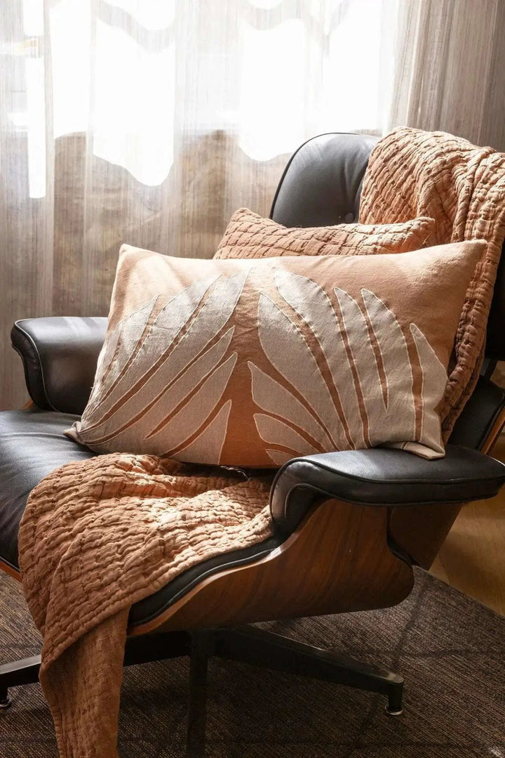 Plaid stonewashed Swami 130 x 200 - Moka by Vivaraise
