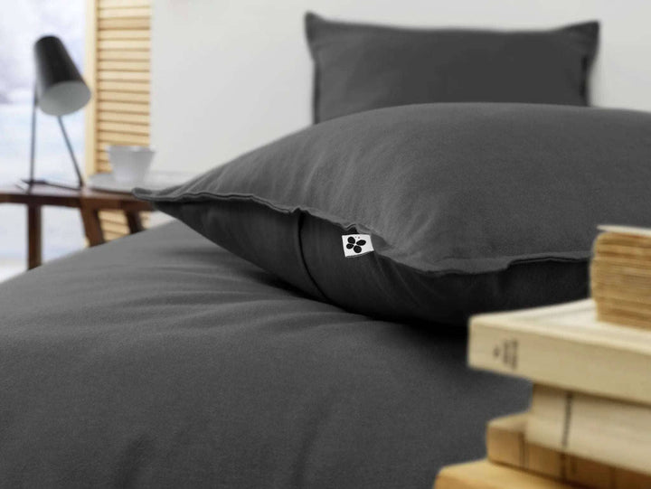 Taie d'oreiller 63 x 63 cm Flanelle unie CANDICE Orage by L'effet papillon