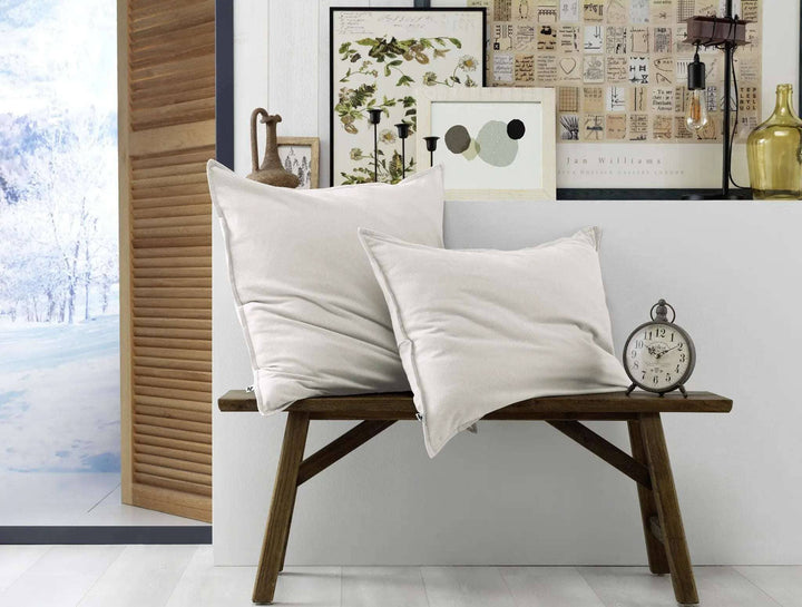 Taie d'oreiller 63 x 63 cm Flanelle unie CANDICE Neige by L'effet papillon