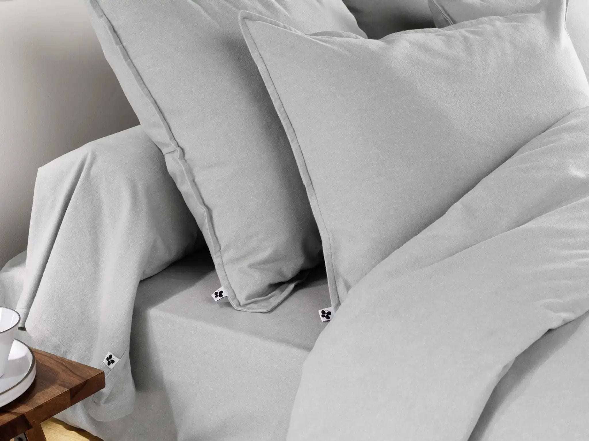 Taie d'oreiller Flanelle unie CANDICE Brume by L'effet papillon