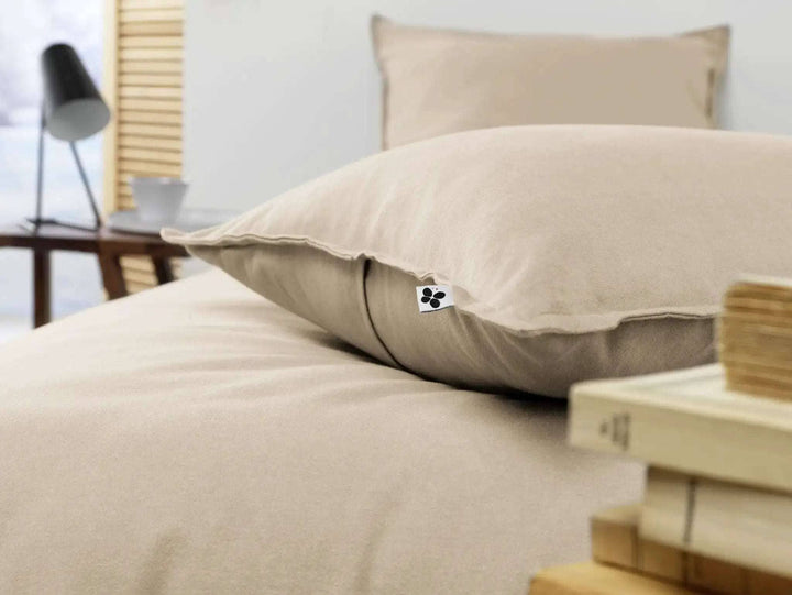 Taie d'oreiller Flanelle unie CANDICE Sable by L'effet papillon