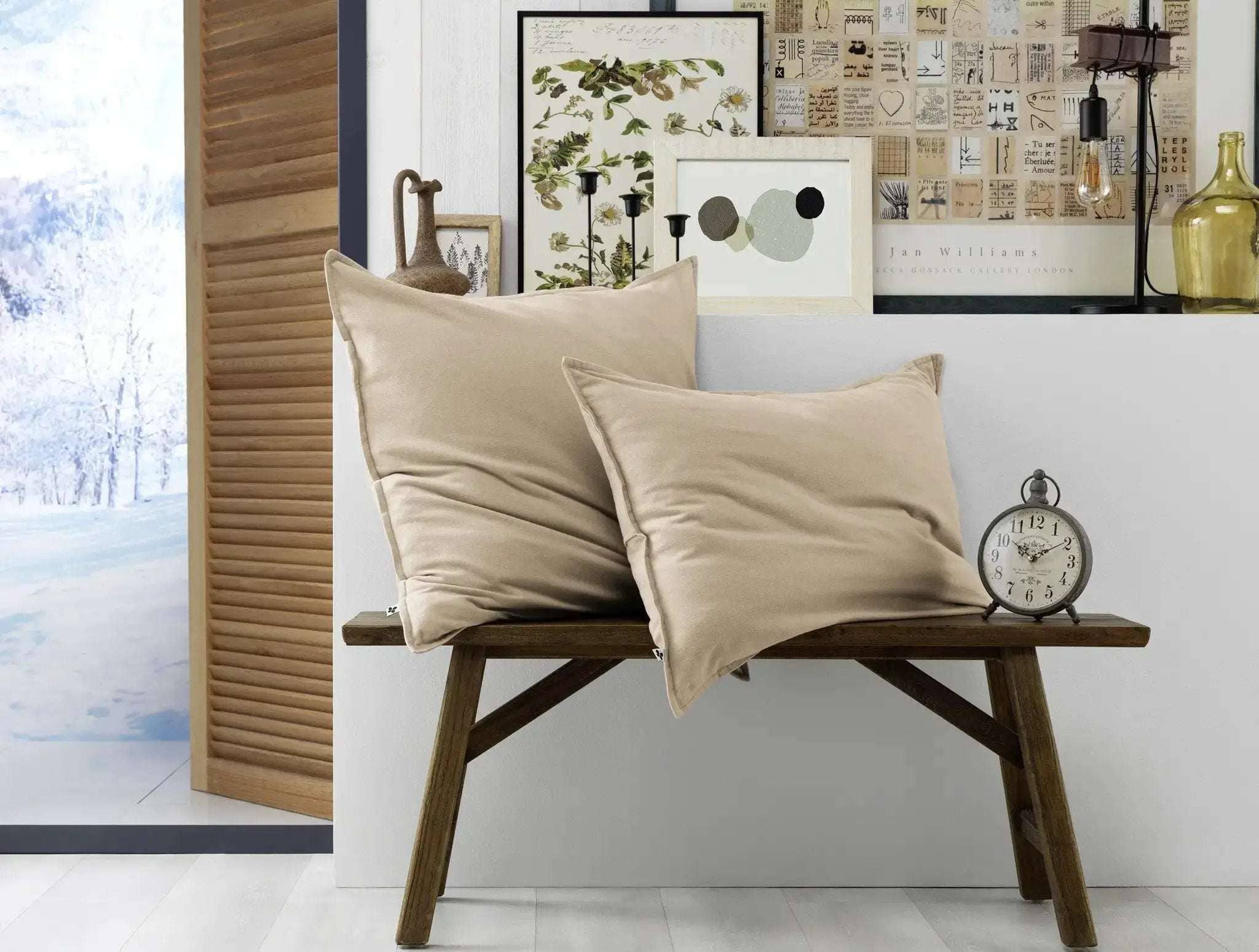 Taie d'oreiller Flanelle unie CANDICE Sable by L'effet papillon