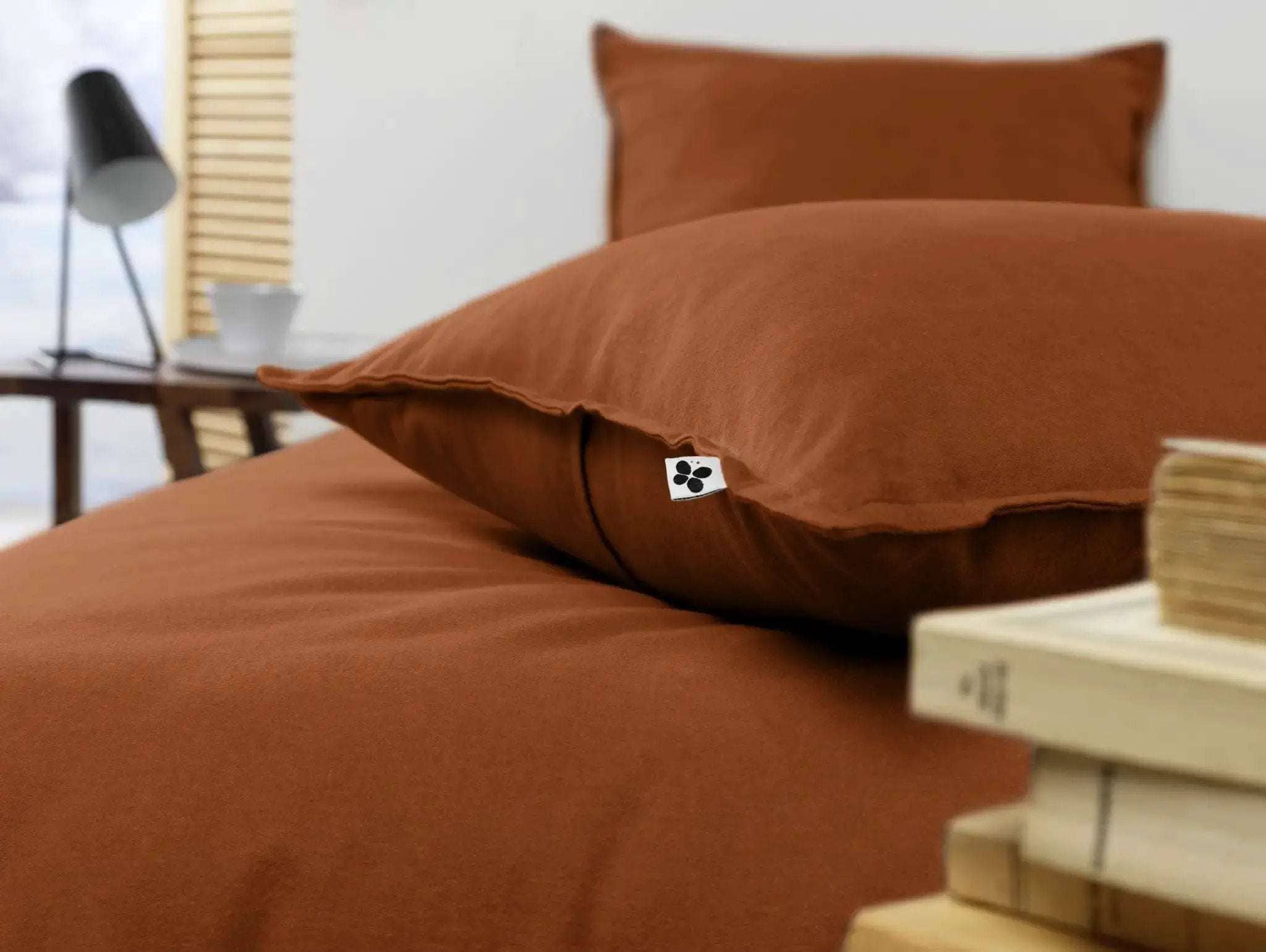 Taie d'oreiller Flanelle unie CANDICE Tomette by L'effet papillon