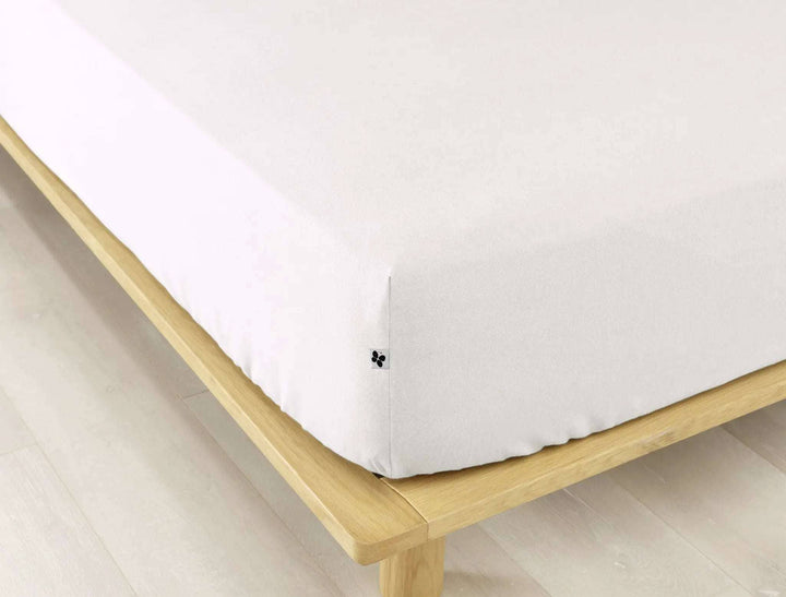 Drap housse 90 x 190 cm Flanelle unie CANDICE Neige by L'effet papillon