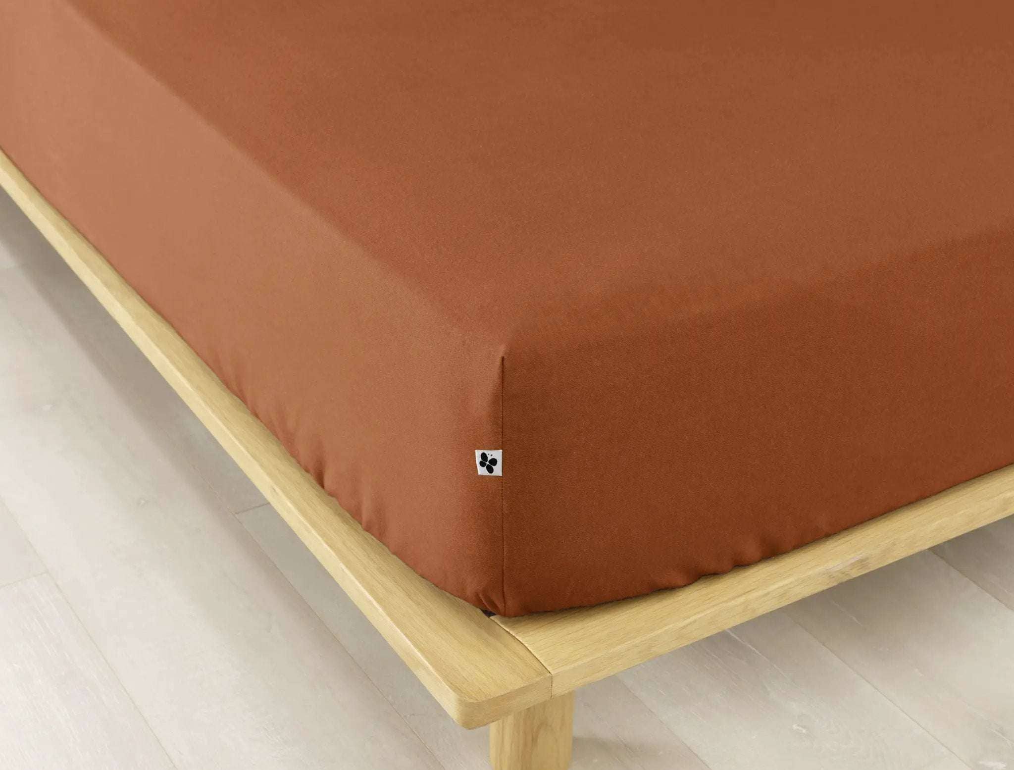 Drap housse 90 x 190 cm Flanelle unie CANDICE Tomette by L'effet papillon