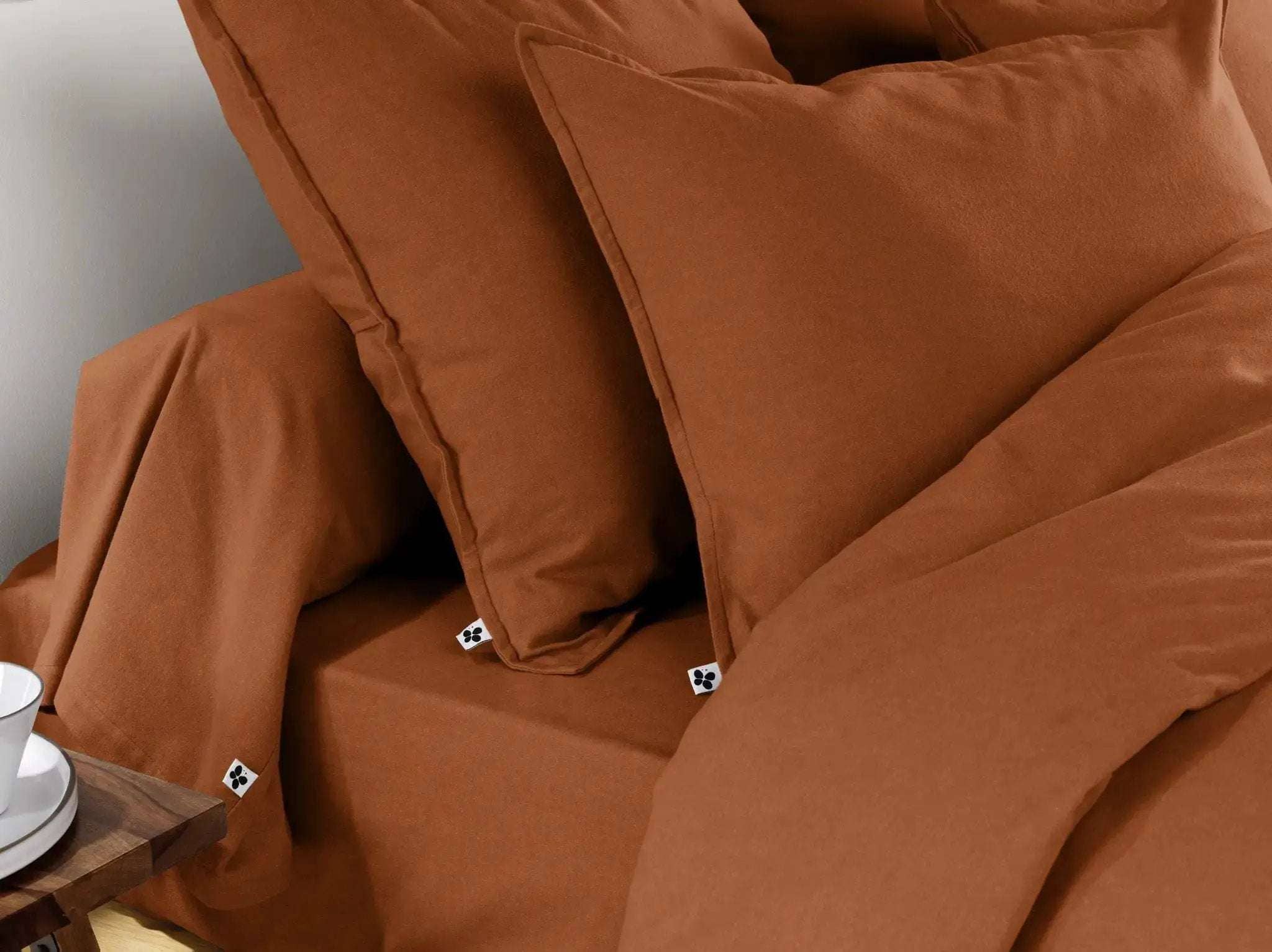 Drap housse Flanelle unie CANDICE Tomette by L'effet papillon