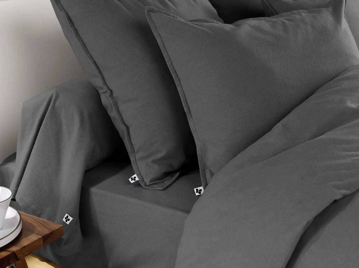 Drap housse Flanelle unie CANDICE Orage by L'effet papillon