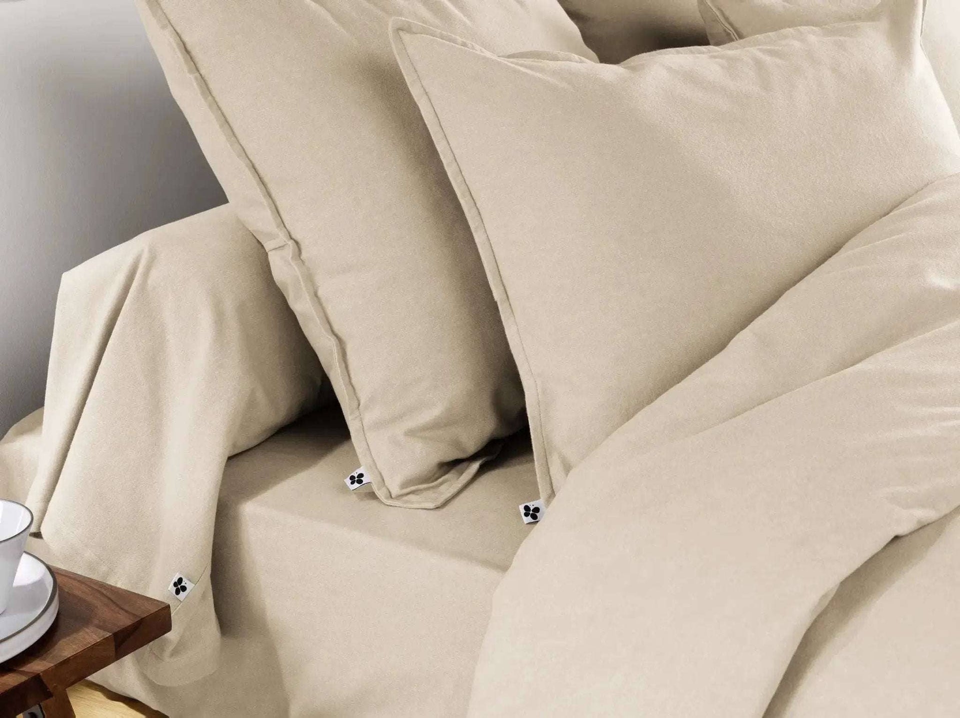 Drap housse Flanelle unie CANDICE Sable by L'effet papillon