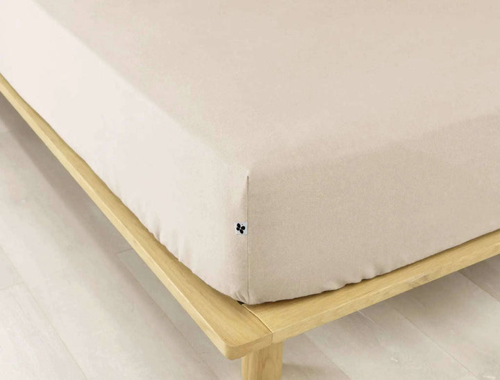 Drap housse Flanelle unie CANDICE Sable by L'effet papillon