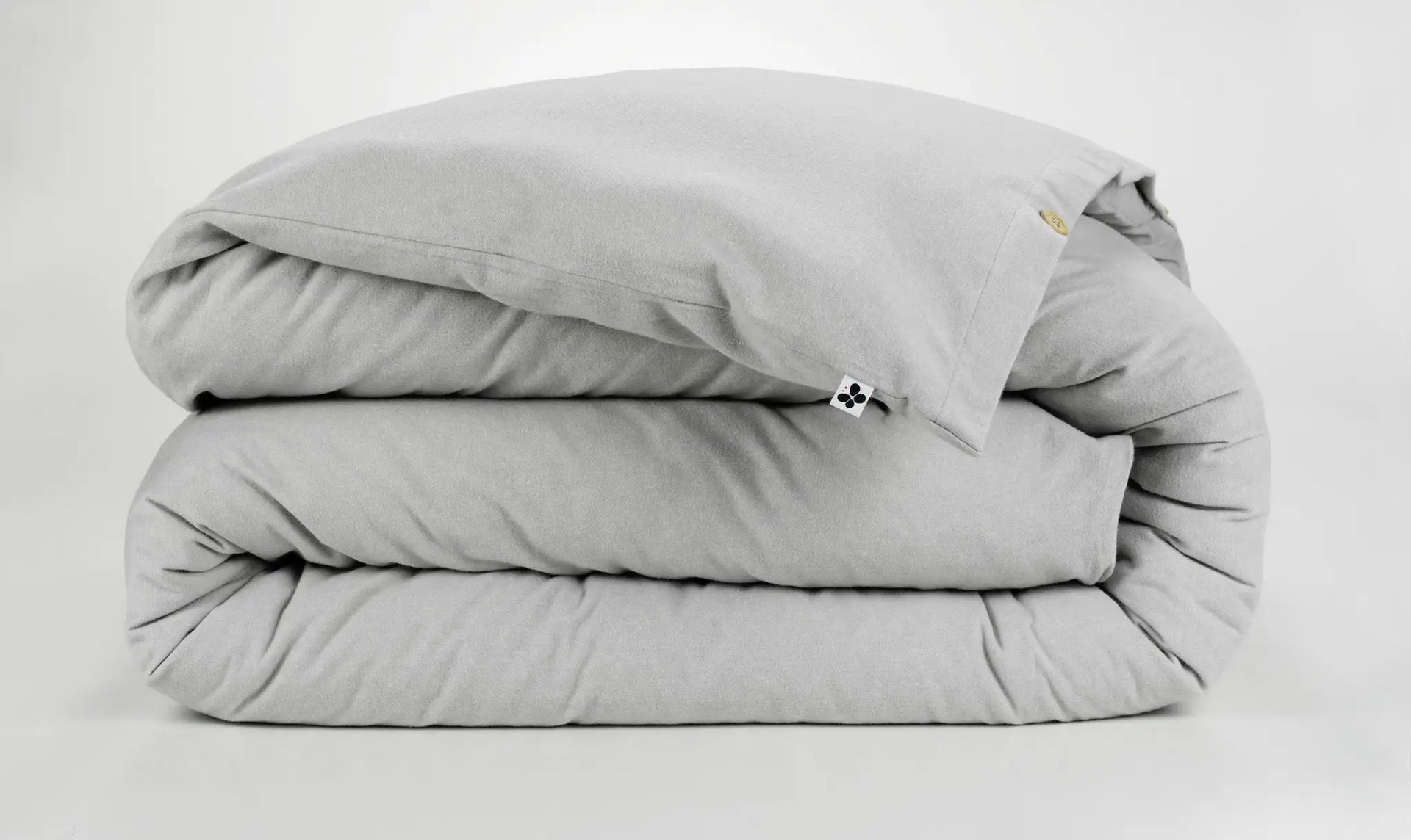Housse de couette 140 x 200 cm Flanelle unie CANDICE Brume by L'effet papillon