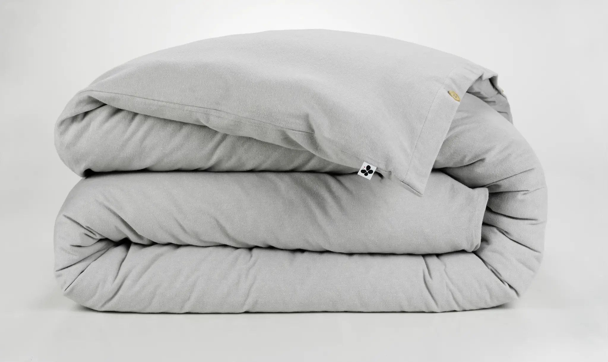 Housse de couette 140 x 200 cm Flanelle unie CANDICE Brume by L'effet papillon