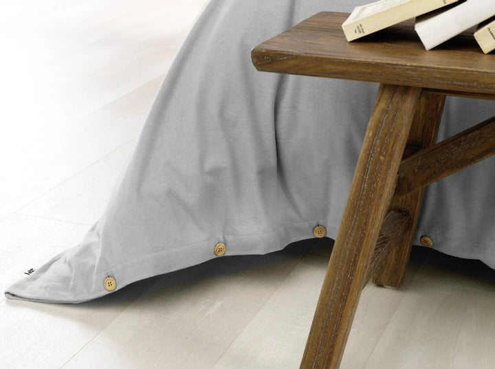 Housse de couette 140 x 200 cm Flanelle unie CANDICE Brume by L'effet papillon