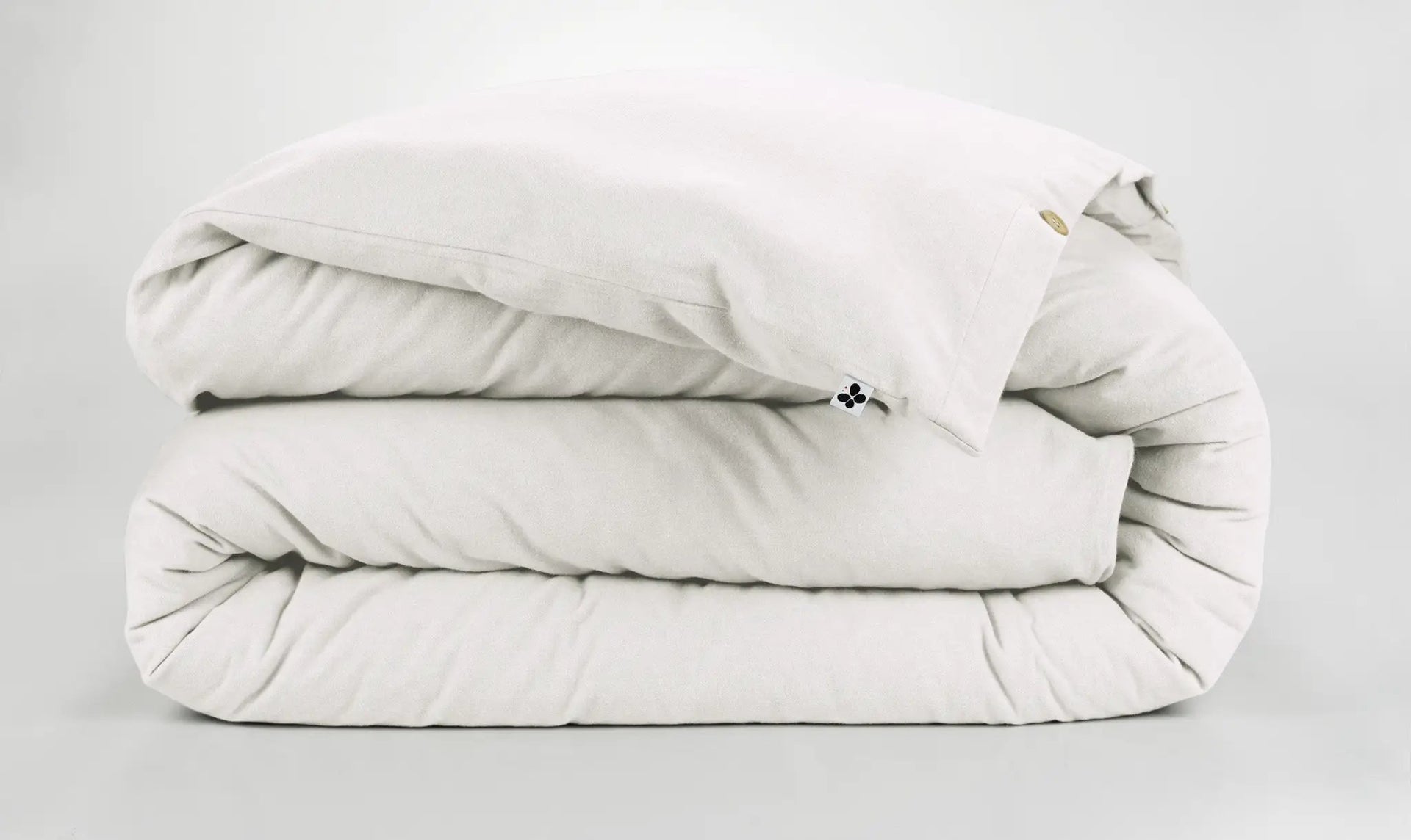 Housse de couette 140 x 200 cm Flanelle unie CANDICE Neige by L'effet papillon