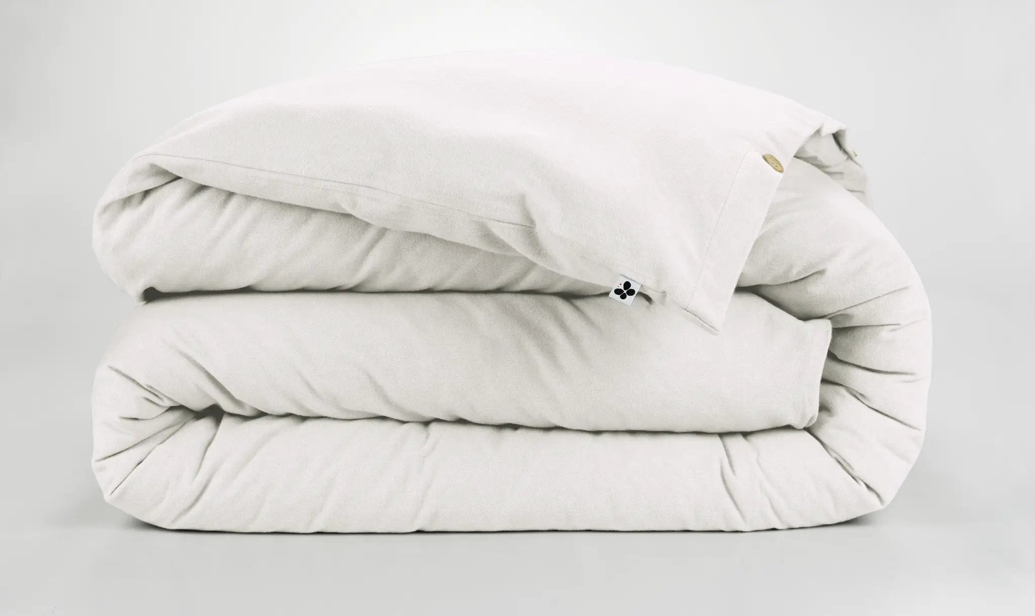 Housse de couette 140 x 200 cm Flanelle unie CANDICE Neige by L'effet papillon