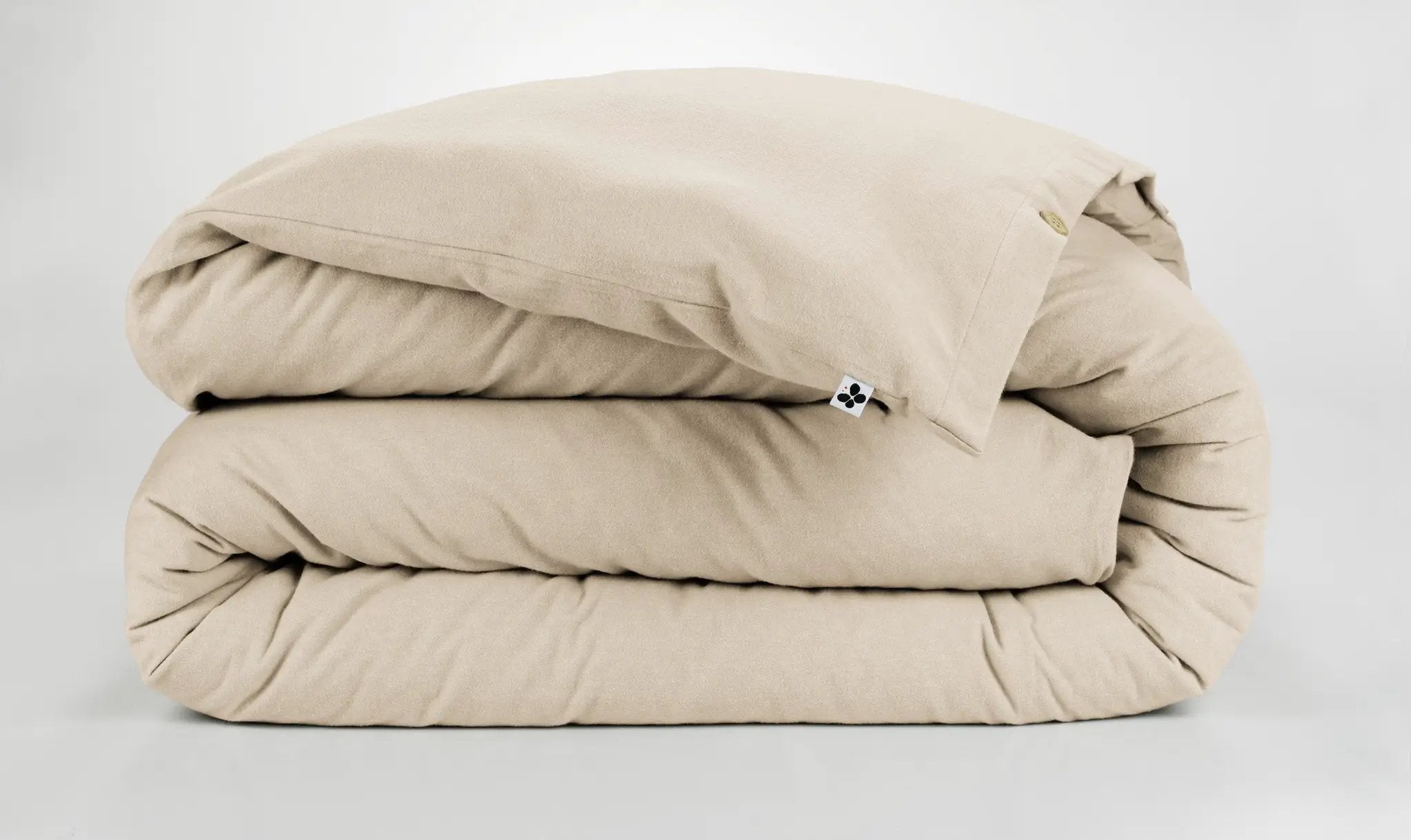 Housse de couette 140 x 200 cm Flanelle unie CANDICE Sable by L'effet papillon