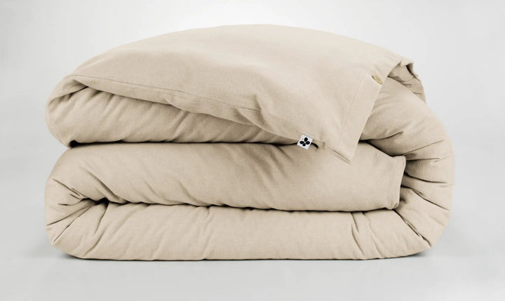 Housse de couette 140 x 200 cm Flanelle unie CANDICE Sable by L'effet papillon