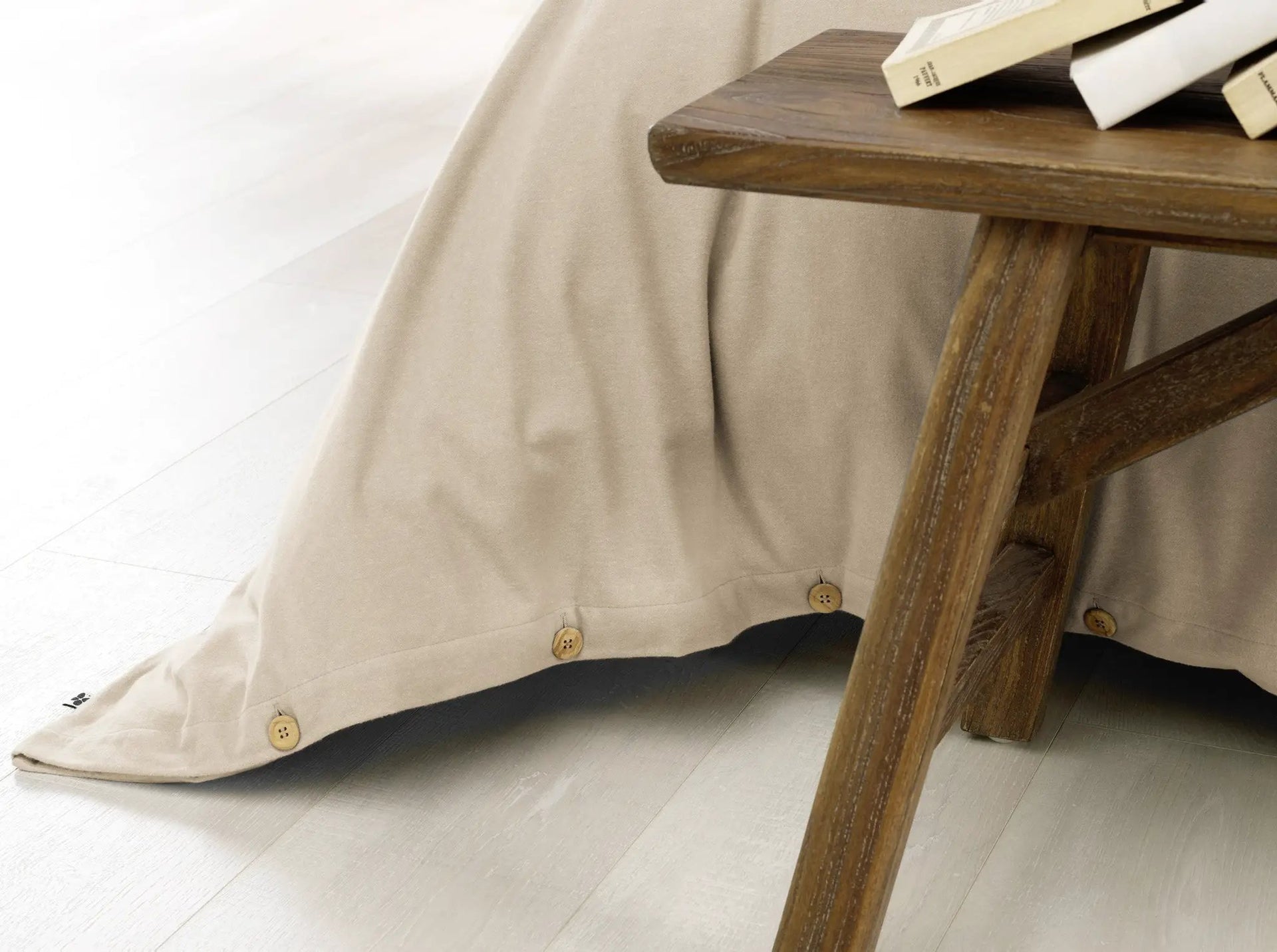 Housse de couette 140 x 200 cm Flanelle unie CANDICE Sable by L'effet papillon