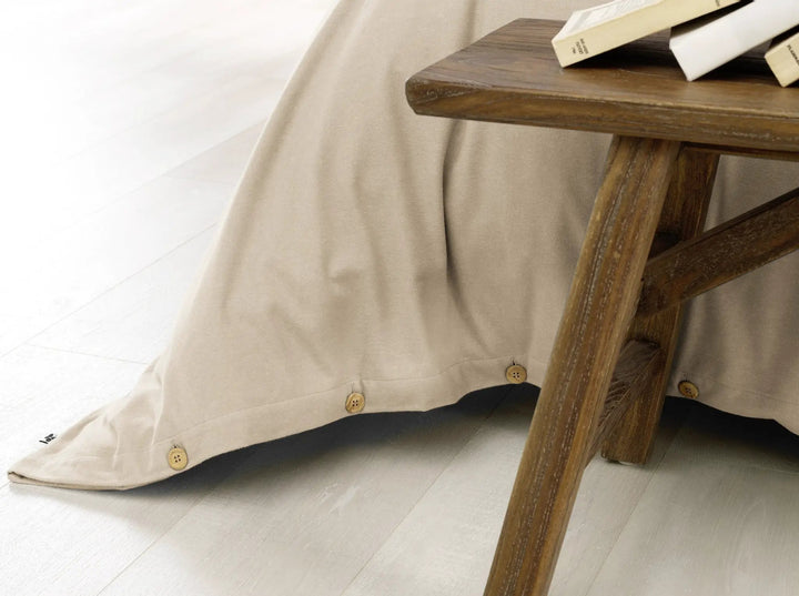Housse de couette 140 x 200 cm Flanelle unie CANDICE Sable by L'effet papillon