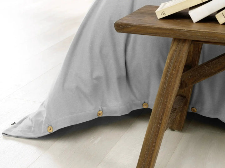Housse de couette Flanelle unie CANDICE Brume by L'effet papillon