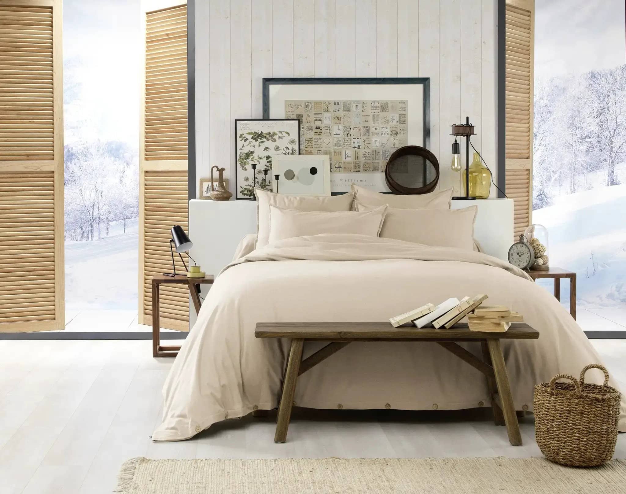 Housse de couette Flanelle unie CANDICE Sable by L'effet papillon