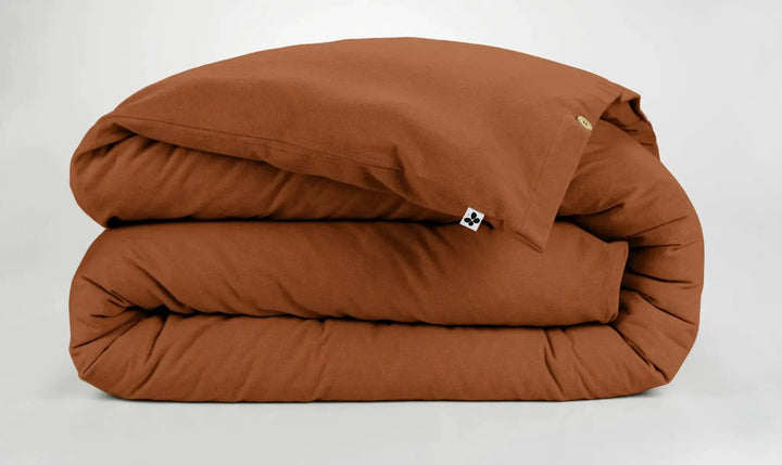 Housse de couette Flanelle unie CANDICE Tomette by L'effet papillon