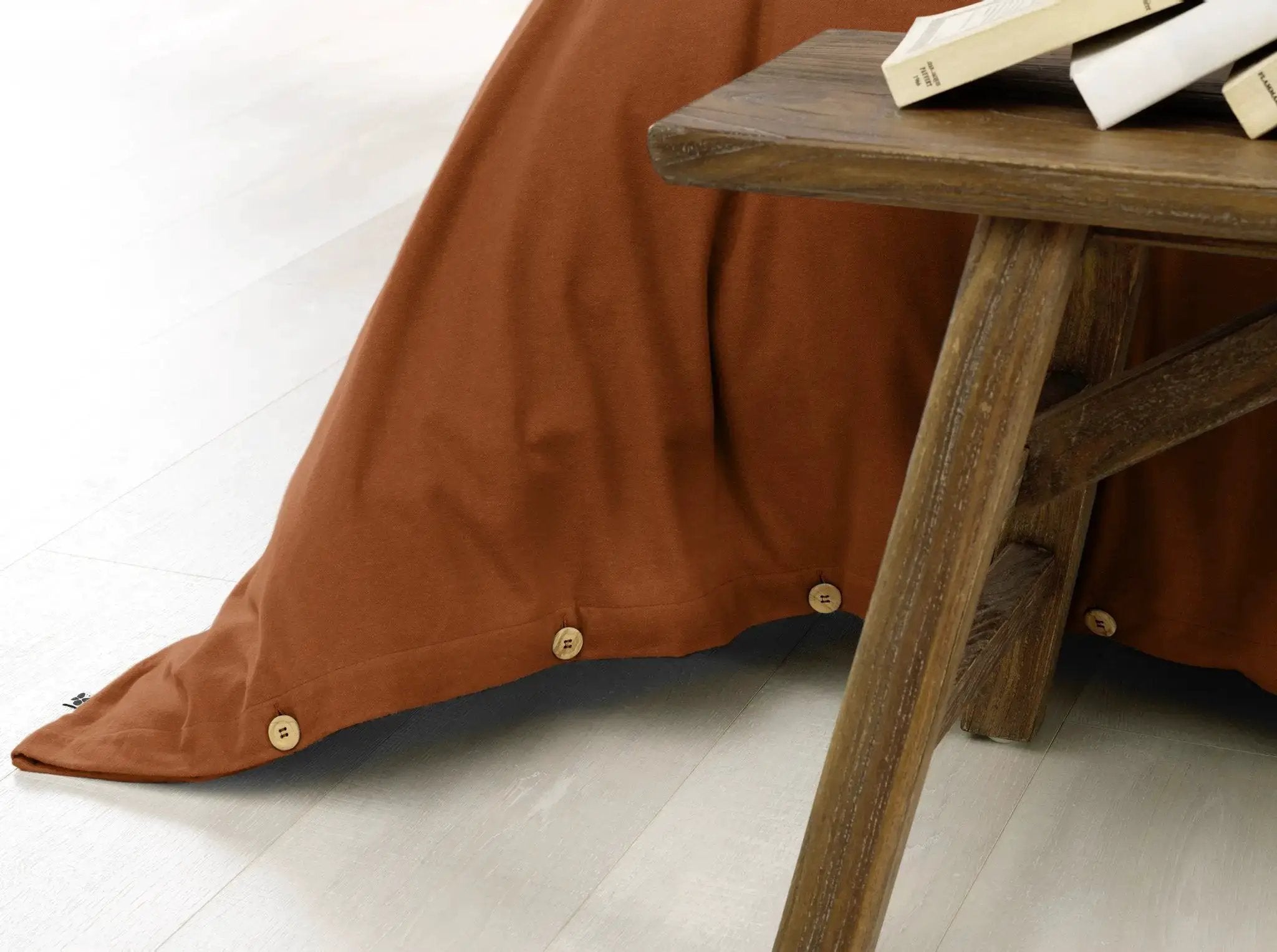 Housse de couette Flanelle unie CANDICE Tomette by L'effet papillon
