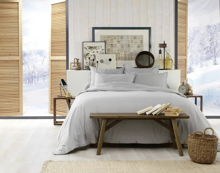 Housse de couette Flanelle unie CANDICE Brume by L'effet papillon