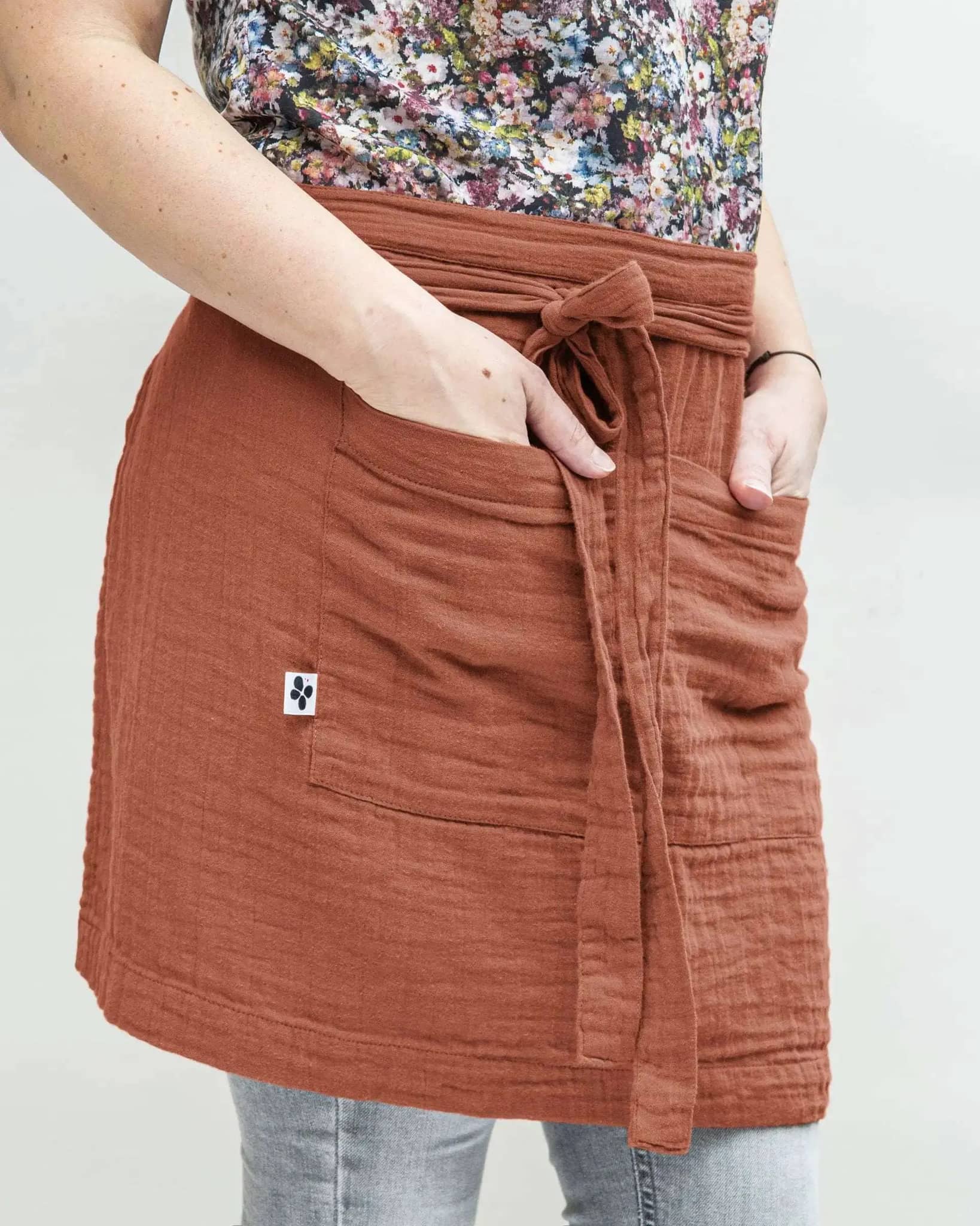 Tablier serveur 45 x 80 cm Gaze de coton unie GAÏA Terracotta by L'effet papillon