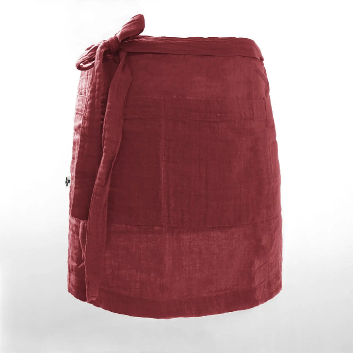 Tablier serveur 45 x 80 cm Gaze de coton unie GAÏA Lie de vin by L'effet papillon