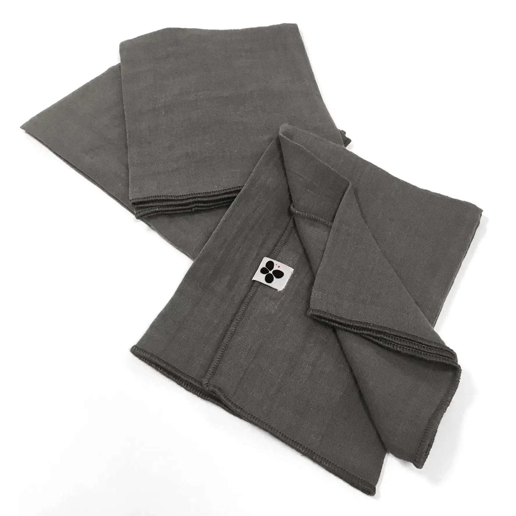 Lot de 3 serviettes 40 x 40 cm Gaze de coton unie GAÏA Granit by L'effet papillon