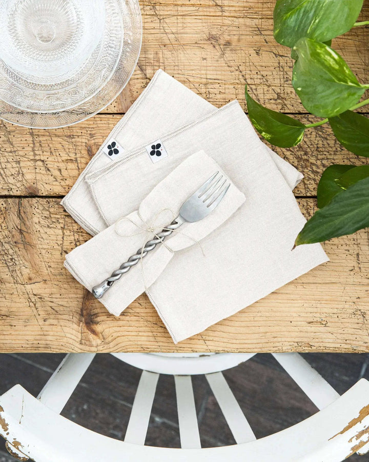 Lot de 3 serviettes 40 x 40 cm Gaze de coton unie GAÏA Chantilly by L'effet papillon