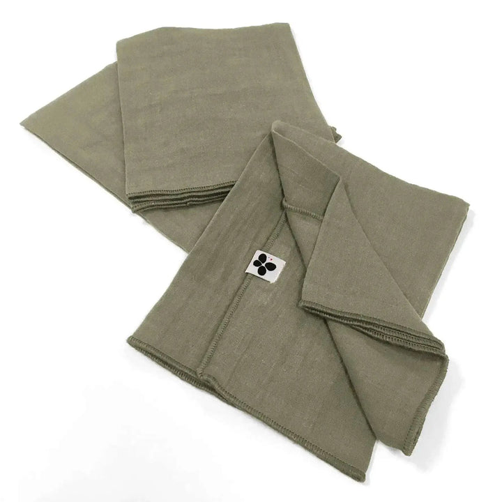 Lot de 3 serviettes 40 x 40 cm Gaze de coton unie GAÏA Romarin by L'effet papillon