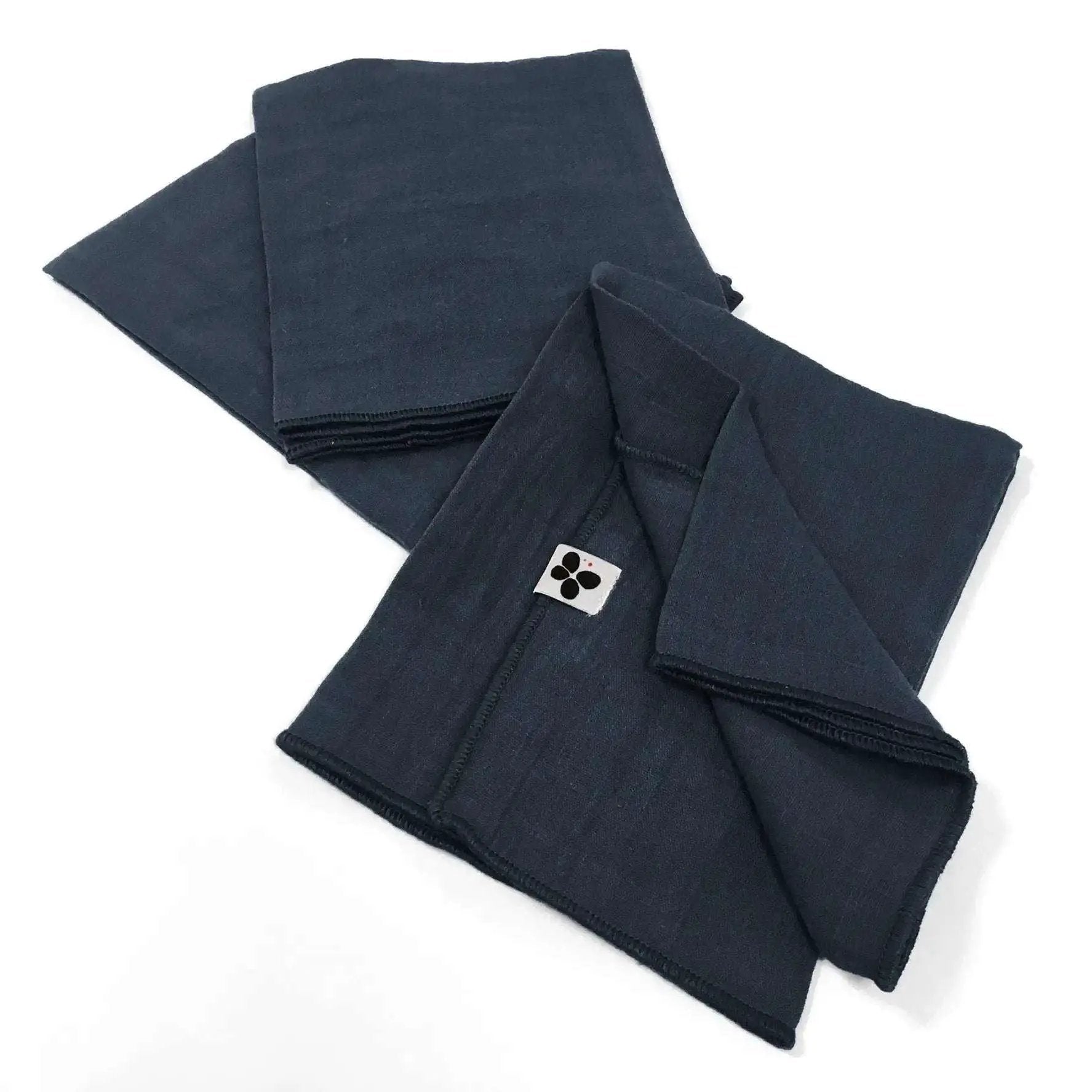 Lot de 3 serviettes 40 x 40 cm Gaze de coton unie GAÏA Minuit by L'effet papillon