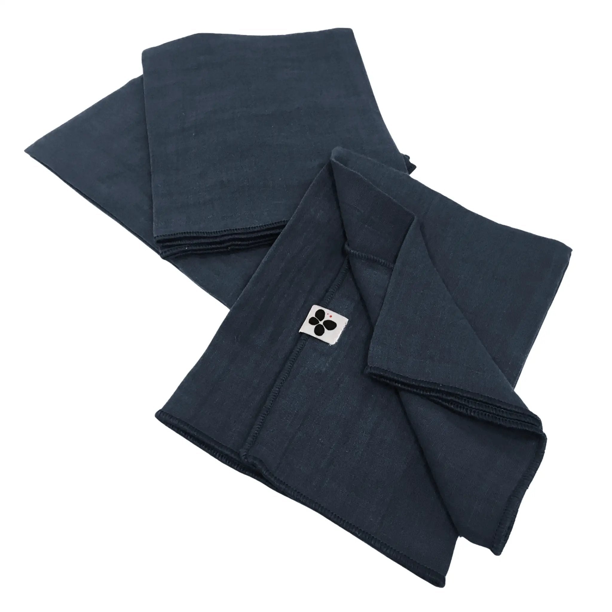 Lot de 3 serviettes 40 x 40 cm Gaze de coton unie GAÏA Minuit by L'effet papillon