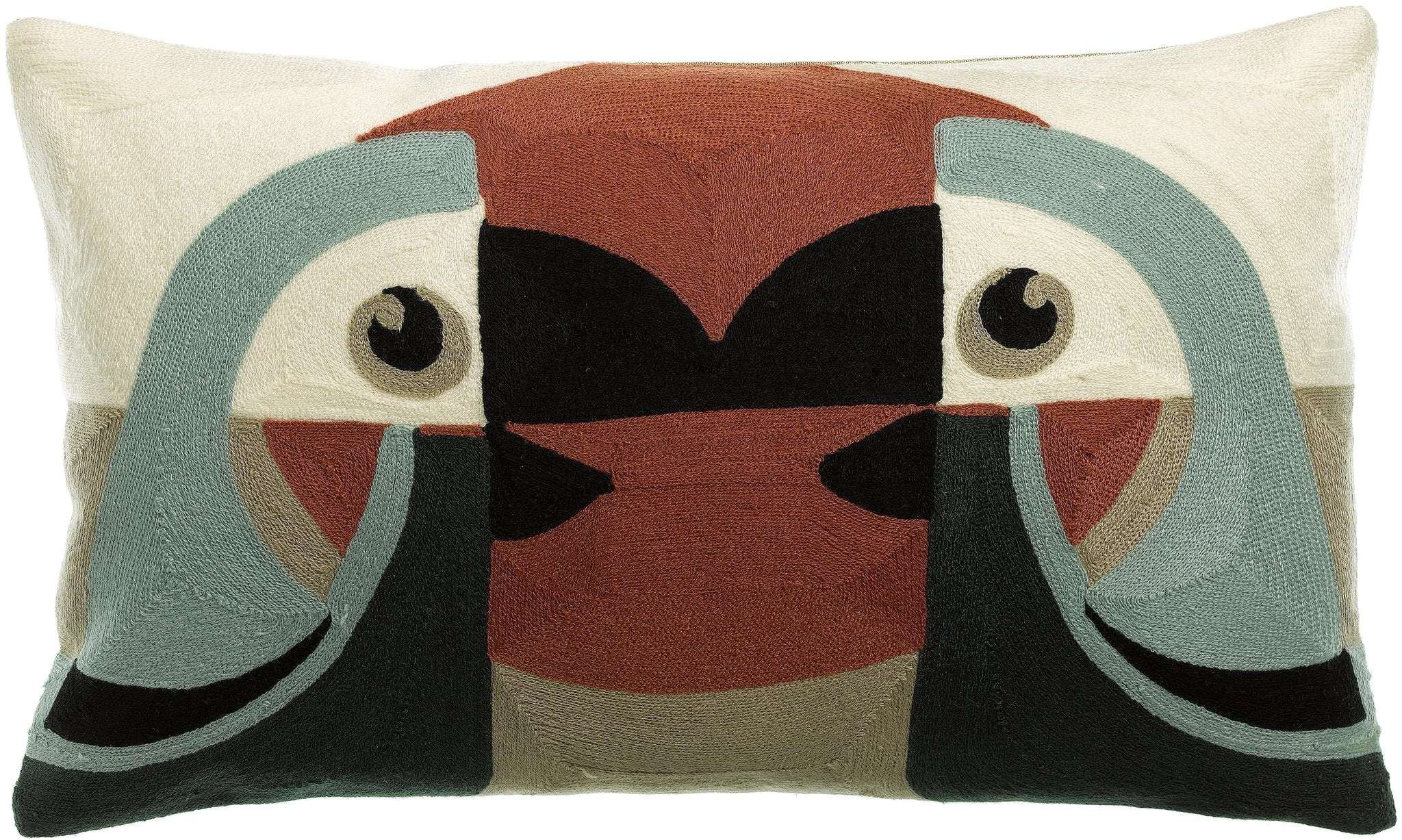 Coussin brodé Loro - Ciel by Vivaraise