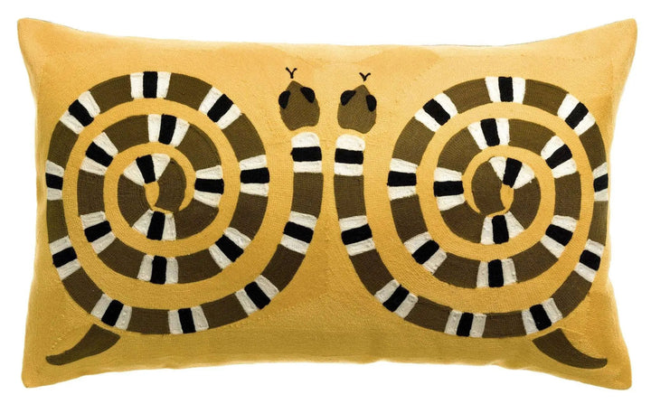 Coussin brodé Yoka Jaune by Vivaraise
