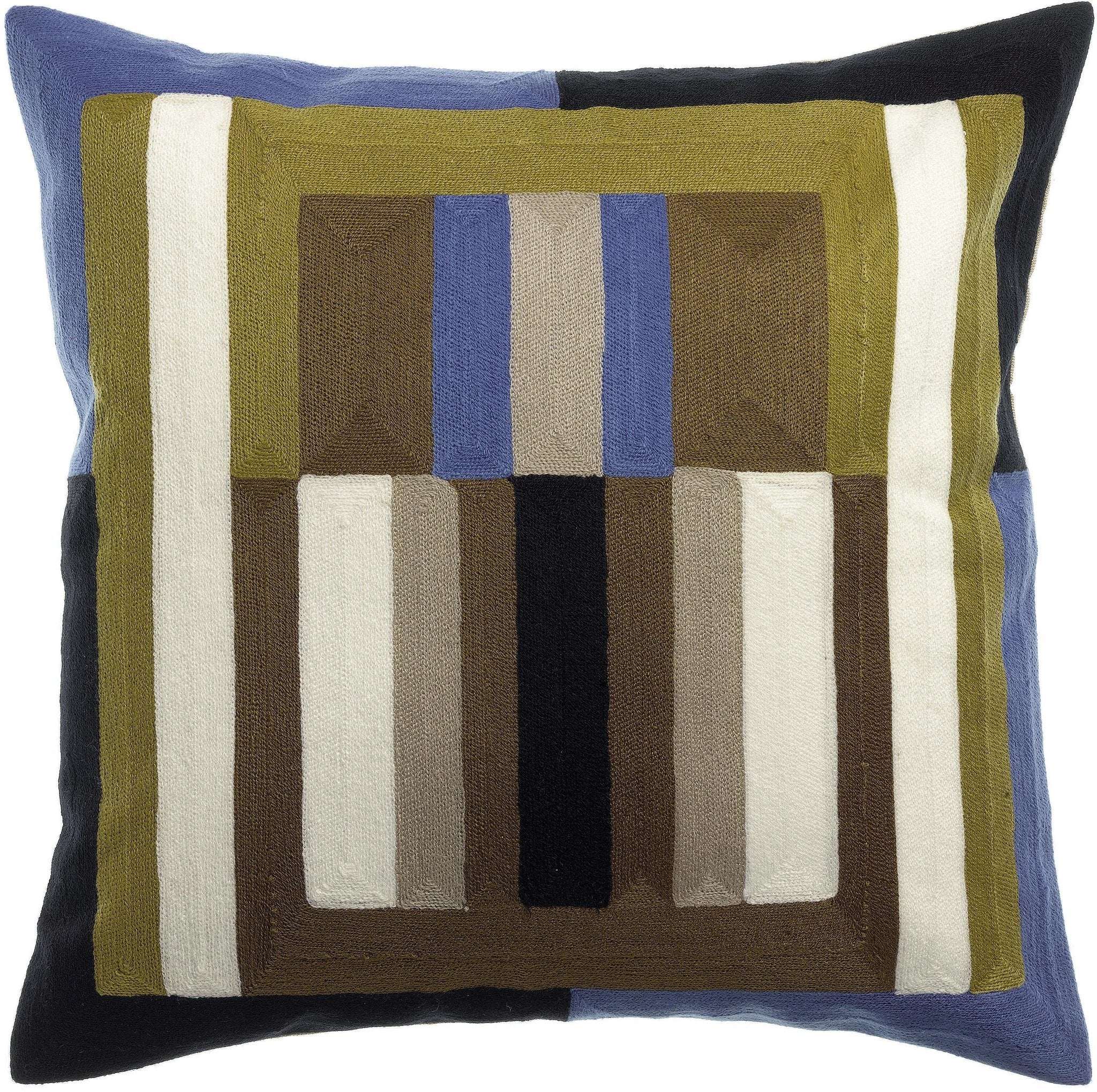 Coussin brodé Jason Cèdre by Vivaraise