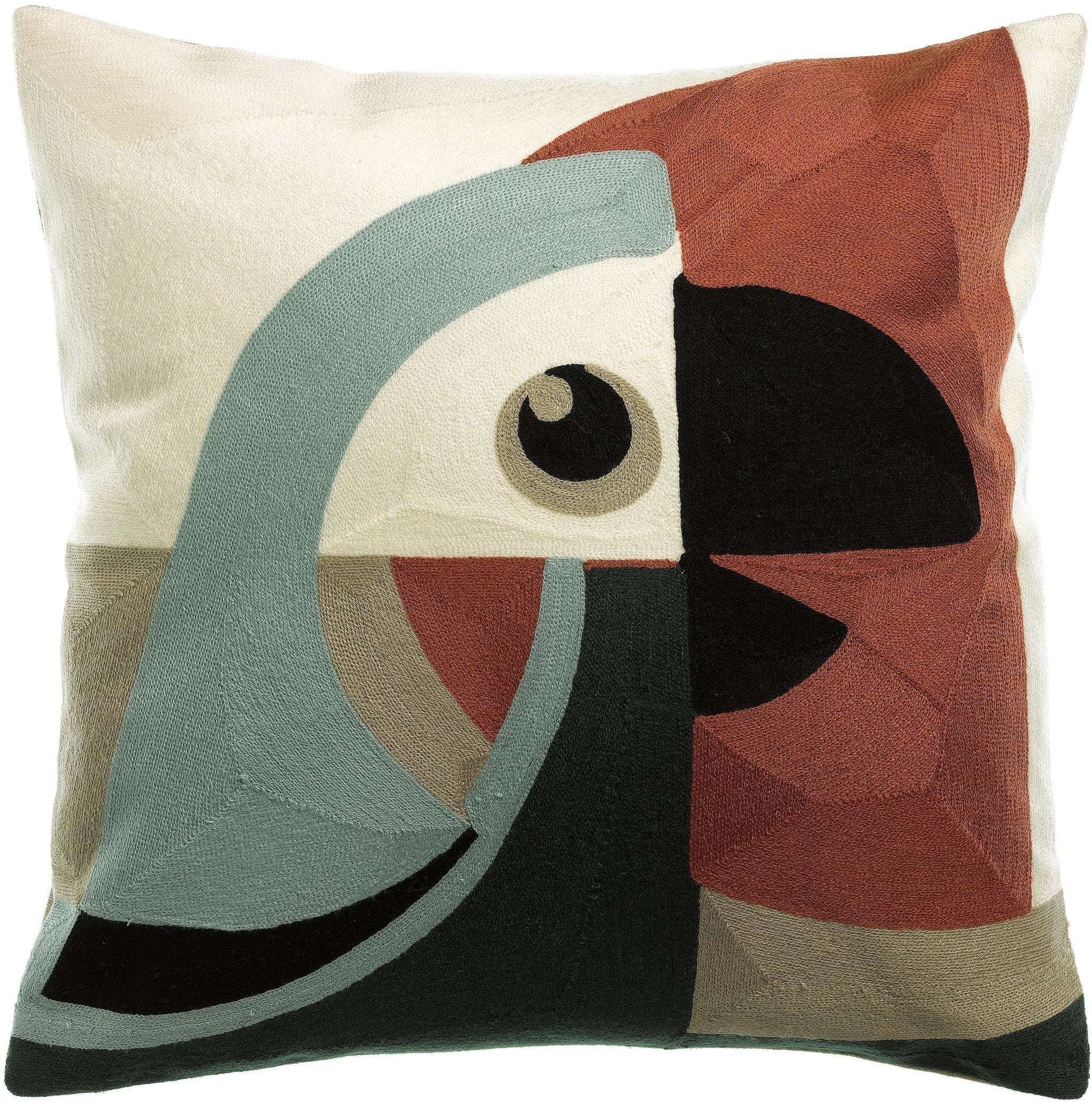 Coussin brodé Loro - Ciel by Vivaraise