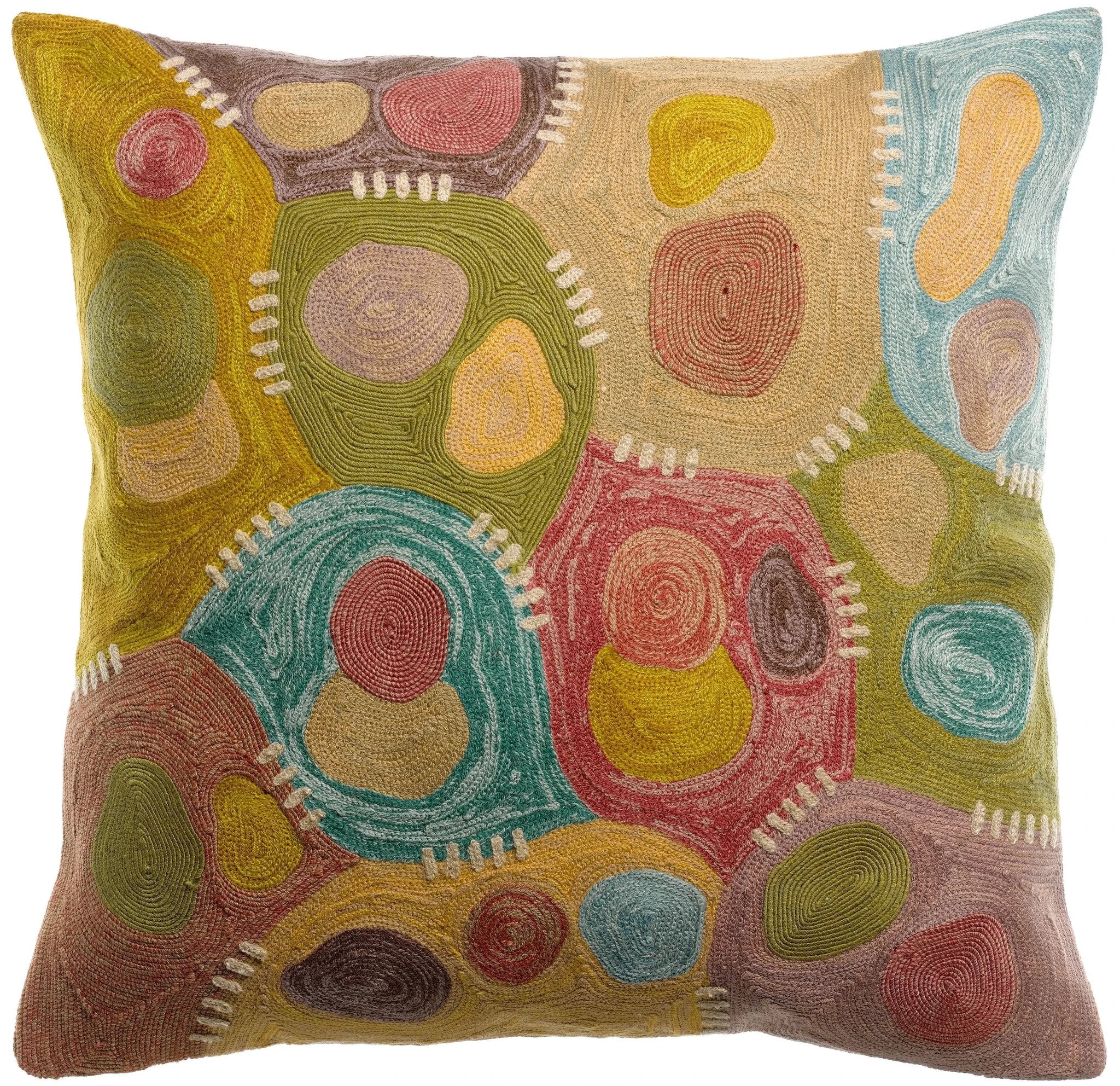 Coussin brodé Nestor Mineral by Vivaraise