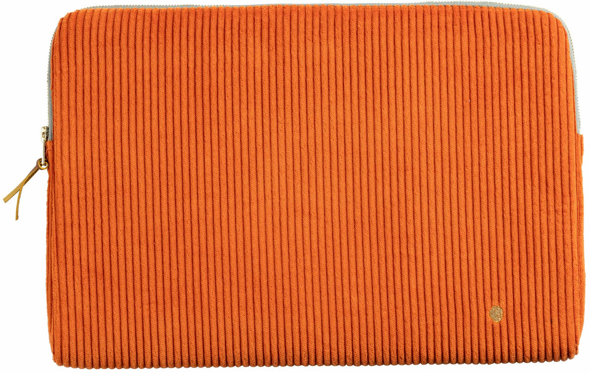 Housse ordinateur Loen 15-16 pouces Terracotta coton bio Casa Plume