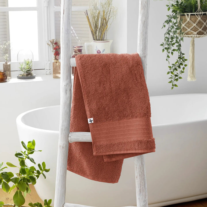 Serviette de toilette 50 x 90 cm GARANCE Terracotta by L'effet papillon