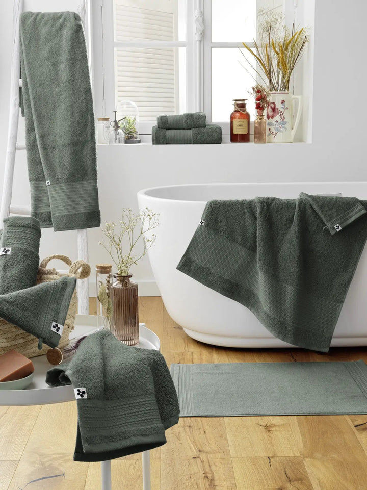 Serviette de toilette 50 x 90 cm GARANCE Romarin by L'effet papillon