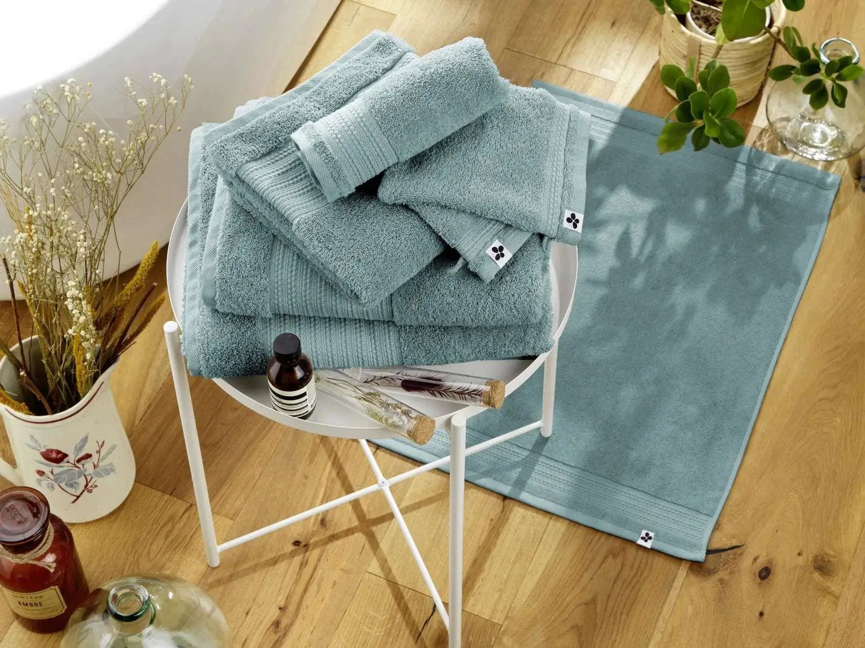 Tapis de bain 50 x 70 cm GARANCE Bleu glacier by L'effet papillon