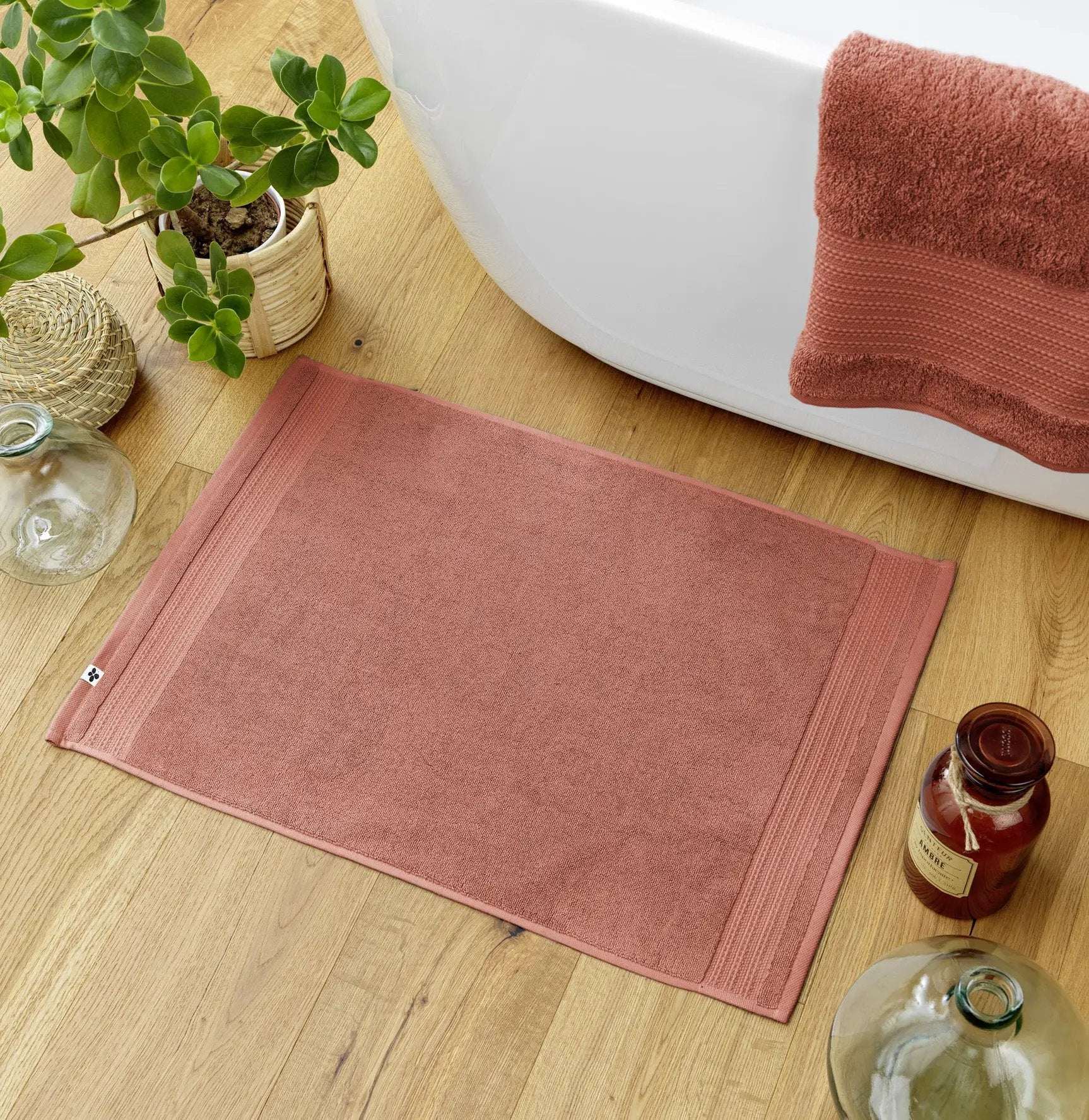 Tapis de bain 50 x 70 cm GARANCE Terracotta by L'effet papillon
