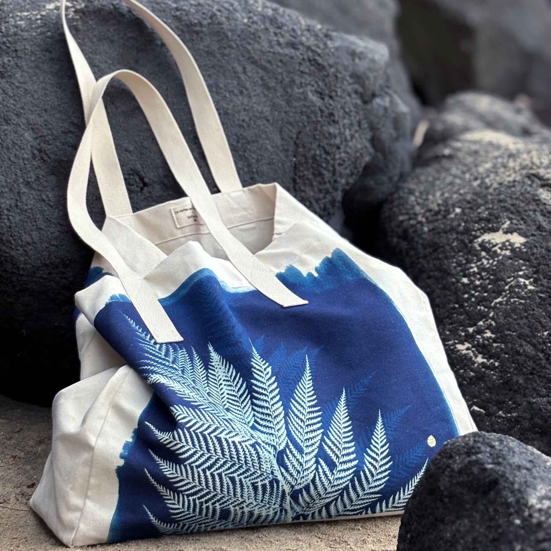 Sac cabas Fougère Bleu La Cerise sur le Gâteau