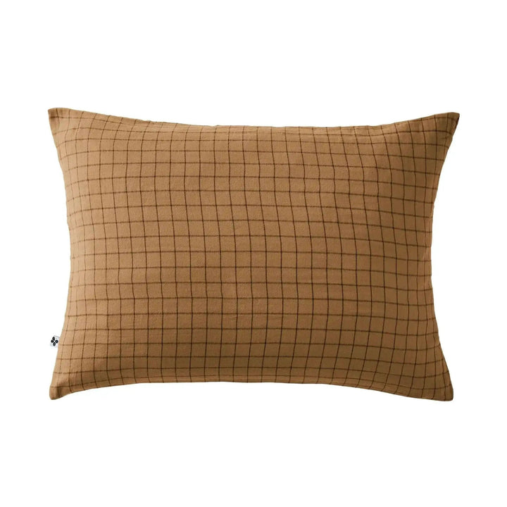 Taie d'oreiller Gaze de coton GAÏA MIX Camel by L'effet papillon
