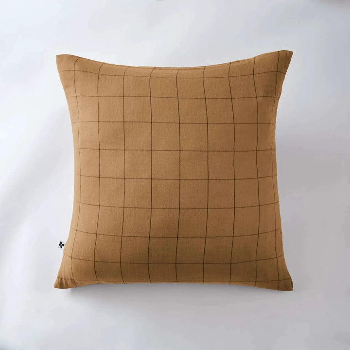 Taie d'oreiller Gaze de coton GAÏA MATCH Camel by L'effet papillon