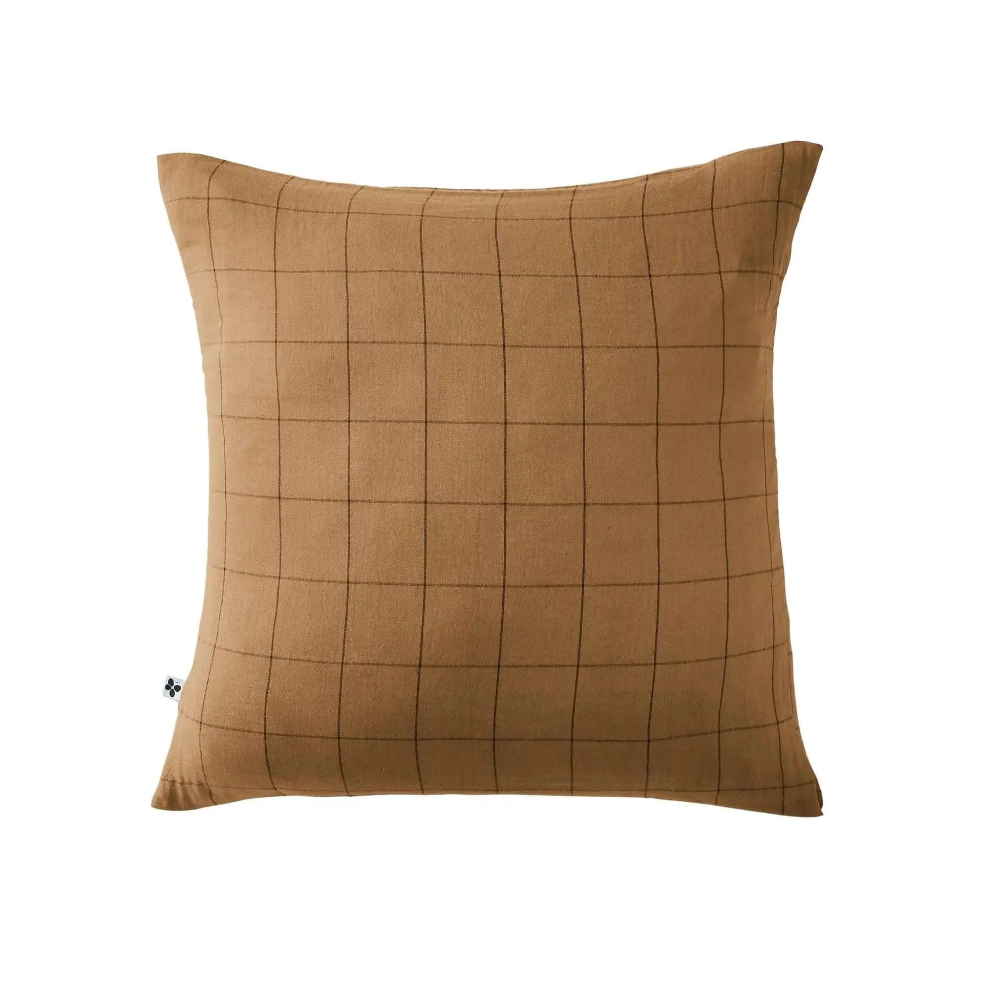 Taie d'oreiller Gaze de coton GAÏA MATCH Camel by L'effet papillon
