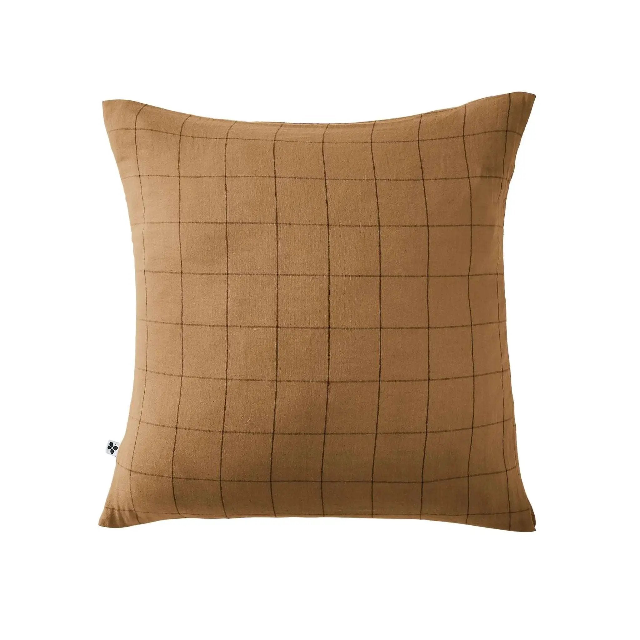 Taie d'oreiller Gaze de coton GAÏA MATCH Camel by L'effet papillon