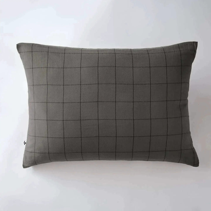 Taie d'oreiller Gaze de coton GAÏA MATCH Granit by L'effet papillon